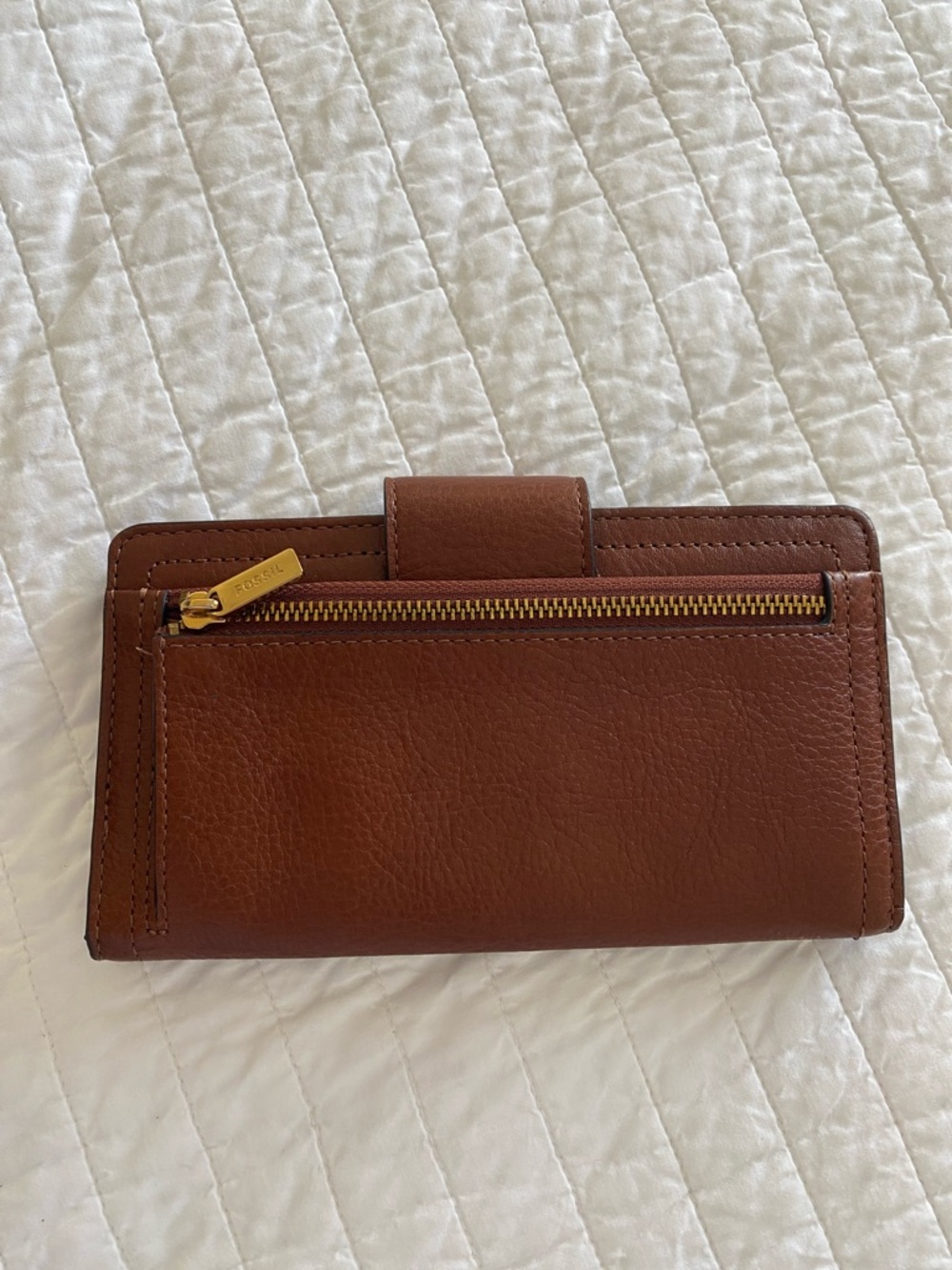 Fossil Saddle Brown Leather Snap Wallet - Picture 2 of 3